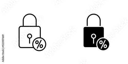 Fixed rate mortgage icon, Mortgage rate icon. Cost of living. House. Interest rate. Property value. Vector icon isolated on white background.