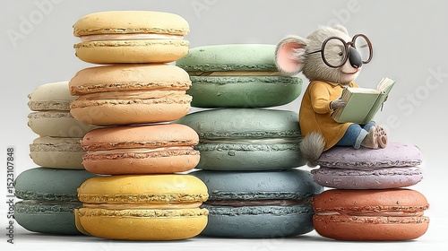   A mouse sat atop a mountain of macaroni and cheese