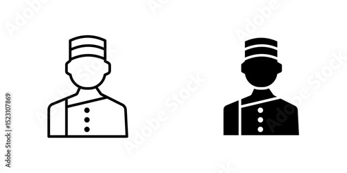 Concierge Service icon line vector illustration, Concierge icon line black and white