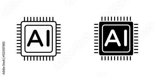 Generate AI symbols. Artificial intelligence and machine learning technology concept. Icon element for app, website and interphase. Vector illustration.