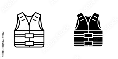 Lifejacket outline icons. Vector illustration. Editable stroke. Isolated icon suitable for web, infographics, interface and apps.