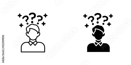 Curious human icon, Curious human icons in outline and stroke versions