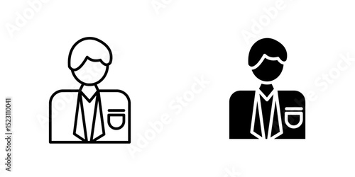 Cashier icon, Cashier Male icon. Editable Stroke and pixel perfect. Outline style. Vector illustration. Enjoy this icon for your project.