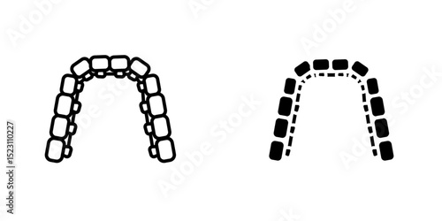 Lingual braces icon, lingual braces icon vector set collection for web