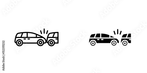 Rear end collision icon, Vector icon material: car rear-end collision, billiard accident