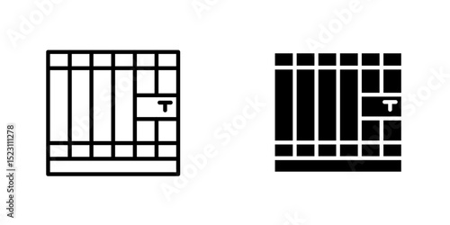 Prison icon, Prisoner in jail vector icon for crime and law enforcement themes. Editable stroke