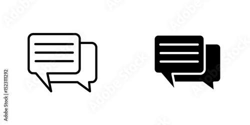 Text chat icon, Talk bubble speech icon. Blank empty bubbles vector design elements. Chat on line symbol template. Dialogue balloon sticker silhouette. Chat icon, Communication Line Icon, 