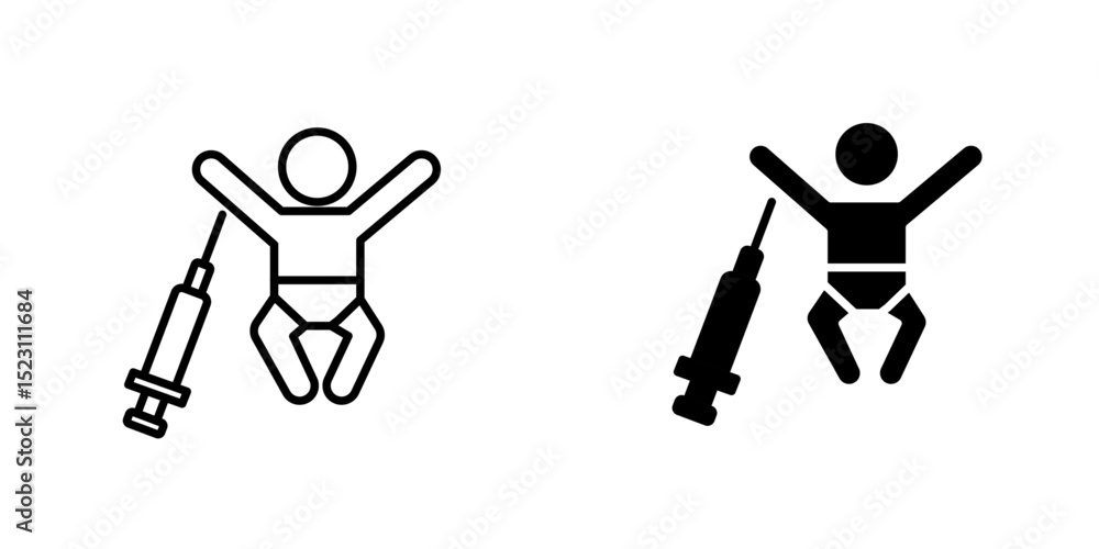 Naklejka premium Baby Vaccination icon, Baby Vaccination icon symbol collection on white background.