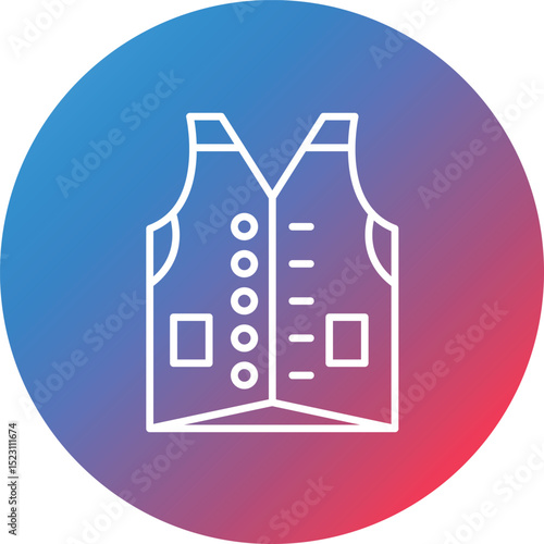 Vest Line Gradient Circle Background Icon