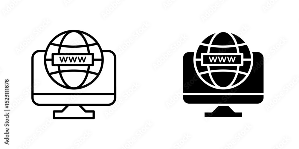 Fototapeta premium Domain Icon image. Suitable for mobile application. Vector icon for domain website