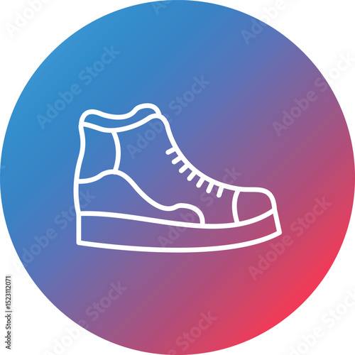 Sneaker Line Gradient Circle Background Icon
