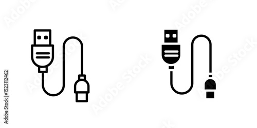 Phone cable, USB, micro, mini, wire, computer, technology, cable icon, vector illustration