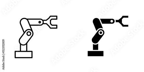 Industrial robot icon, robotic arm icon vector. Linear style sign for mobile concept and web design. robotic arm symbol illustration. Pixel vector graphics - Vector.
