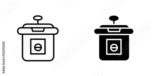 Pressure cooker icon in line style icon, isolated on white background