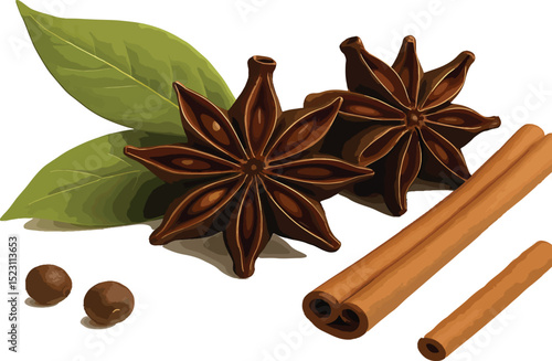 star anise and cinnamon