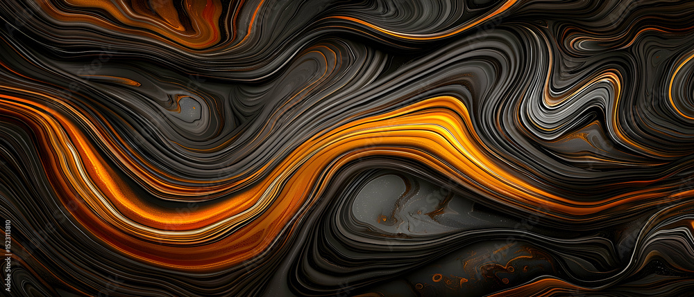 Obraz premium Abstract Orange And Black Swirls Pattern