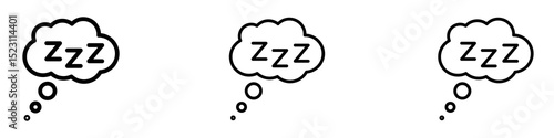 Zzz icons for web site, mobile application. Logo illustration.