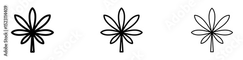 Weed icons for web site, mobile application. Logo illustration.