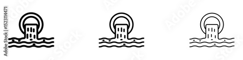 Waste water icons for web site, mobile application. Logo illustration.