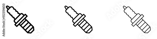 Spark plug icons for web site, mobile application. Logo illustration.
