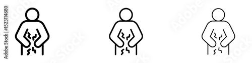 Stomachache icons for web site, mobile application. Logo illustration.