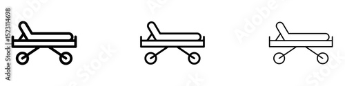 Stretcher icons for web site, mobile application. Logo illustration.