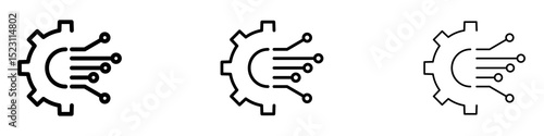 Technology icons for web site, mobile application. Logo illustration.