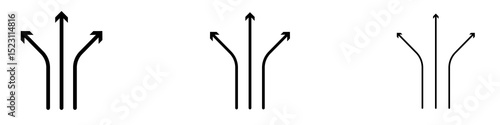 Three directions icons for web site, mobile application. Logo illustration.