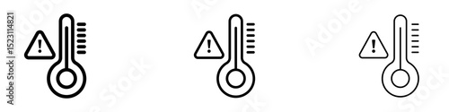 Temperature warning sign icons for web site, mobile application. Logo illustration.