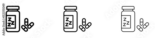 Sleeping pills icons for web site, mobile application. Logo illustration.