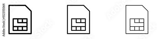 Sim card icons for web site, mobile application. Logo illustration.