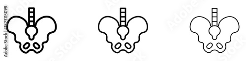 Pelvic area icons for web site, mobile application. Logo illustration.