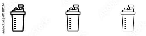 Protein shake icons for web site, mobile application. Logo illustration.