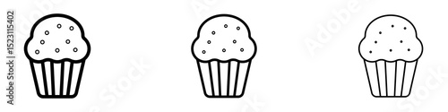 Muffin icons for web site, mobile application. Logo illustration.