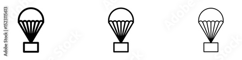 Parachute icons for web site, mobile application. Logo illustration.