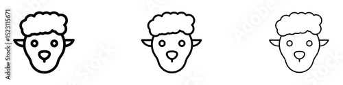 Lamb icons for web site, mobile application. Logo illustration.