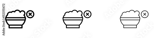 Lack of appetite icons for web site, mobile application. Logo illustration.