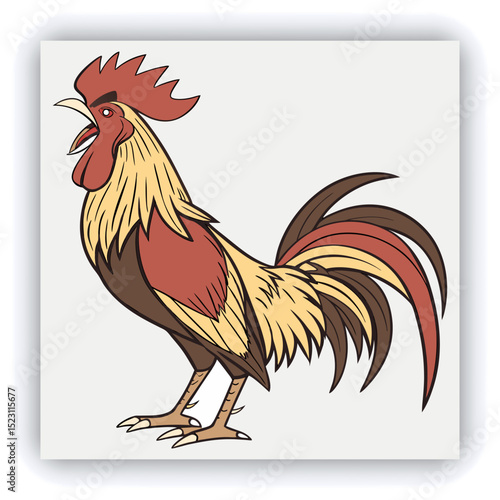 Rooster sketch engraving black and white outline. Scratch board imitation. illustrated in vintage line art style on a white background.