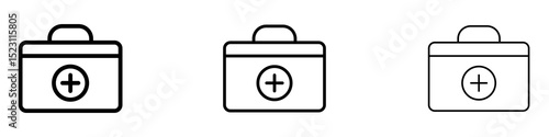 Medical aid kit icons for web site, mobile application. Logo illustration.