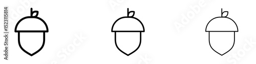 Hazelnut icons for web site, mobile application. Logo illustration.