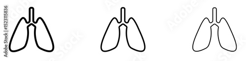 Lung icons for web site, mobile application. Logo illustration.