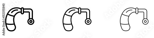 Hearing aid icons for web site, mobile application. Logo illustration.