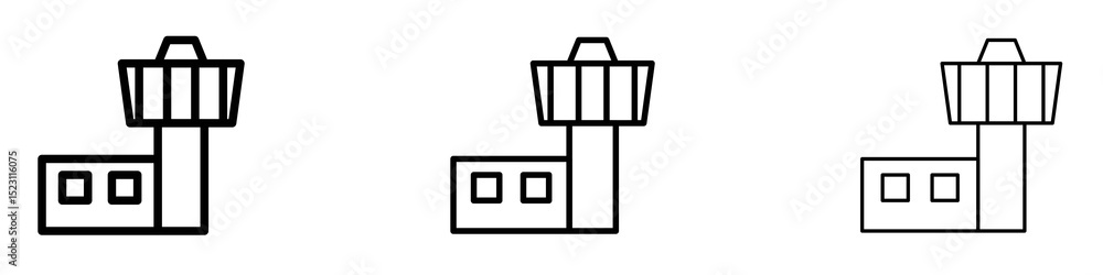 Flight control tower icons for web site, mobile application. Logo illustration. Flight control tower icons for web site, mobile application. Logo illustration.