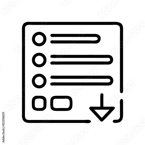 Vector icon of checklist with download option for enhancing user experience in apps and websites