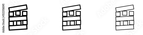 Jenga icons for web site, mobile application. Logo illustration.