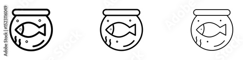 Fish bowl icons for web site, mobile application. Logo illustration.
