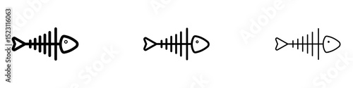 Fishbone icons for web site, mobile application. Logo illustration.