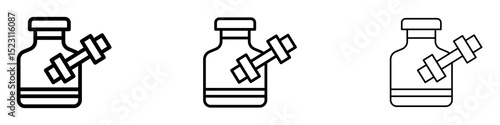 Fitness supplement icons for web site, mobile application. Logo illustration.