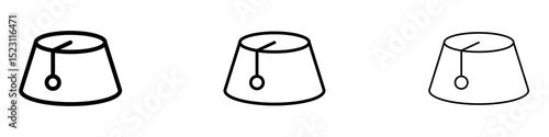 Fez hat icons for web site, mobile application. Logo illustration.
