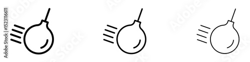 Demolition ball icons for web site, mobile application. Logo illustration.